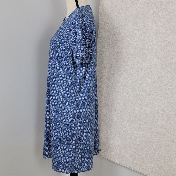 Cabana Life Blue Palms UPF 50+ Shift Travel Swim Cover Up Dress Sz M - Picture 6 of 11